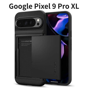 Google Pixel 9 Pro Fold �P�[�X Pixel 9 Pro XL �Ή� Spigen �X�����A�[�}�[CS �J�[�h���[ MIL�K�i �ϏՌ� ��d�\�� �u���b�N