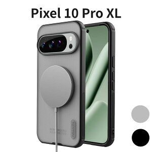 Pixel 10 Pro XL �P�[�X Nillkin ������ �}�b�g Qi2���C�����X�[�d�Ή� �}�O�l�b�g���� �ϏՌ� ���^ �N���A�u���b�N