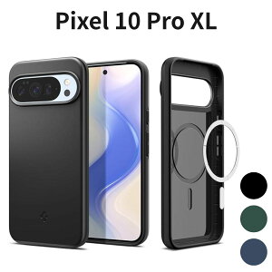 Pixel 10 Pro XL �P�[�X Spigen ���^ �y�� MagSafe�Ή� �}�b�g �ϏՌ� �ČRMIL�K�i �u���b�N