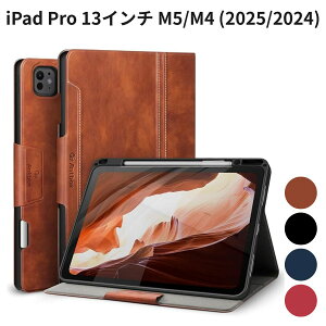 iPad Pro 13�C���` M5/M4 (2025/2024) �P�[�X Antbox ��p �y���z���_�[�t�� Pencil Pro/USB-C�Ή� PU���U�[ �I�[�g�X���[�v �X�^���h�@�\ �u���E��
