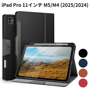 iPad Pro 11�C���` M5/M4 (2025/2024) �P�[�X Antbox �y���z���_�[�t�� Pencil Pro/USB-C�Ή� PU���U�[ �}���`�X�^���h �I�[�g�X���[�v �u���b�N
