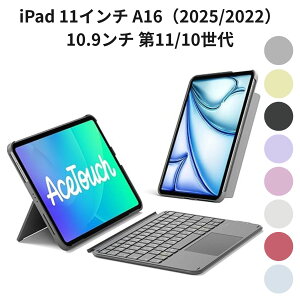 iPad 11�C���` A16�i2025/2022�j10.9���` ��11/10���� Inateck ���E���L�[�{�[�h�P�[�X JIS���{��z�� �^�b�`�p�b�h���� Type-C�[�d �O���[ KB04122