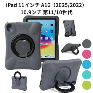 iPad 11�C���` A16�i2025/2022�j10.9���` ��11/10���� NLR FUN �L�b�Y�p�P�[�X �Ռ��z�� �y�� �t���{�f�B�ی� �܂肽���݃n���h�� �X�^���h�t�� �O���[×�u���b�N
