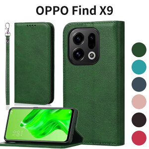 OPPO Find X9 �P�[�X �蒠�^ �X�g���b�v�t OPG07�Ή� PU���U�[ �J�[�h���[ �X�^���h �}�O�l�b�g �O���[��