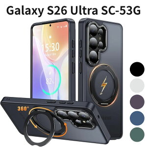 Galaxy S26 Ultra SC-53G �P�[�X MagSafe�Ή� 360�x��]�X�^���h �����O�t�� �ϏՌ� ������ �}�b�g �h�w�� �}�O�l�b�g���� �u���b�N