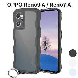 OPPO Reno9 A / Reno7 A �N���A�P�[�X �E�F�[�u�f�U�C�� TPU ������ ���˂��� �؍��� �ϏՌ� �X�g���b�v�z�[���t�� �u���b�N