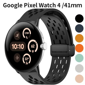 Google Pixel Watch 4 /41mm �V���R���o���h �}�O�l�b�g�o�b�N�� �ʋC�� �_�炩�� �j�����p �����x���g �u���b�N