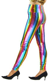 【即納】ヒップホップ衣装 MB48018 ダンスパンツ メタリックレインボーレギンス ダンス 衣装 ヒップホップ ダンス レギンス スパッツ レギンス 柄 カラフル レギンス ダンス 衣装 ガールズ ヒップホップ ステージ [M便 1/2] 30cp