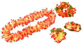 ＼楽天ランキング獲得／ 【即納】フラダンス衣装 レイ 3点セット 造花 フラ衣装 髪飾り 首飾り 腕飾り ハワイアン フラダンス小物 グッズ フラ小物 ゴム紐 JD94097 レディース ピンク パープル レッド オレンジ フリー PNF