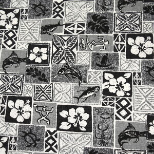 【即納】生地 ハワイ柄 ハワイアン柄生地(約113cm巾x2mカット済) シーチング生地 布 ハワイ柄生地 柄生地 ハワイアンプリント生地 インテリア生地 パウスカート クッションカバー バッグ 綿混