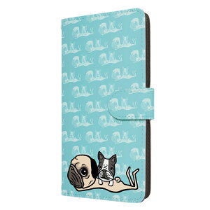 LG style2 L-01L ケース 手帳型 スタイル2 カバー イラスト 犬 パグ ブルドッグ イヌ 犬柄 おしゃれ かわいい スマホケース スマホカバー メンズ レディース 携帯ケース 携帯カバー 手帳ケース 手