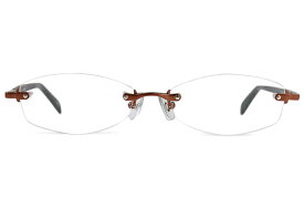 クロニック CHRONIC ch-046 c.3 ブラウン 日本製 伊達 度付き ガリレオ モデル 縁なし ツーポイント チタン 老眼鏡 遠近両用 めがね メガネ 眼鏡