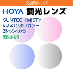 【フレーム持ち込み交換用 レンズ交換】HOYA 調光 遠近両用レンズ サンテックミスティ SUNTECH MISTY 1.60 1.67 スペクティーHG シンクロ ウェルナ オプティナ 紫外線カット ほんのり淡いカラー