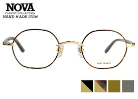ノヴァ NOVA H-3119 4color 日本製 伊達 度付き メンズ レディース 老眼鏡 遠近両用 チタン 丸 メガネ めがね 眼鏡 新品 送料無料 45□22 nov5