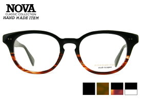 ノヴァ NOVA H-4027 4color 日本製 伊達 度付き メンズ レディース 老眼鏡 遠近両用 セルメガネ ボストン メガネ めがね 眼鏡 新品 送料無料 50□19 nov4a