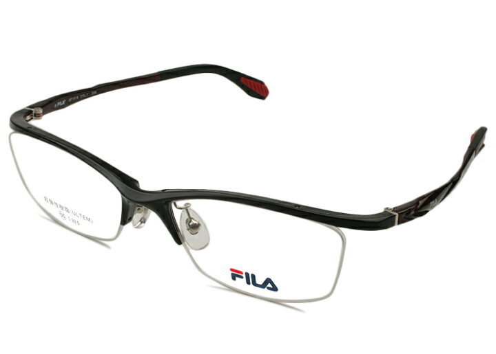 楽天市場】フィラ FILA SF1519 c.1 ブラック / ワイン 伊達 度付き  