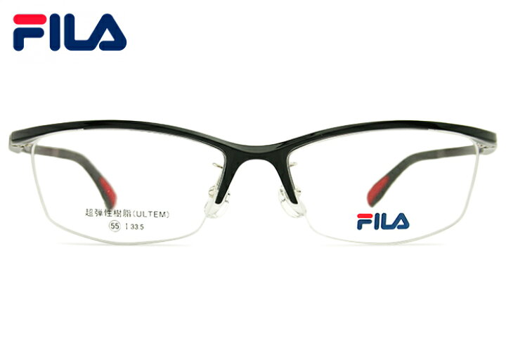 楽天市場】フィラ FILA SF1519 c.1 ブラック / ワイン 伊達 度付き  