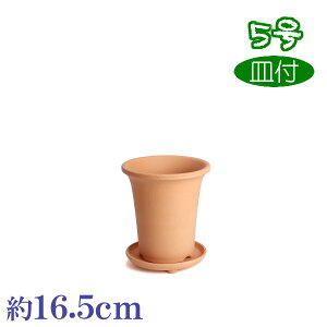 受皿付 素焼並ラン鉢 5号 & 足付受皿 5号 素焼 日本製 三河焼 植木鉢 陶器 おしゃれ クリスマスローズ 苗鉢 サイズ 16.5cm 安くて丈夫 父 母 家庭菜園 ガーデニング 高級感 ナチュラル 北欧 ガ
