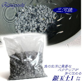 睡蓮鉢　めだか鉢　水鉢　アクセサリー　日本製（三河焼）　バクテリアが多く住める多孔質ろ材　銀玉土1リットル