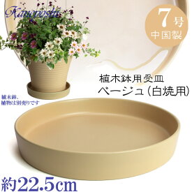 植木鉢用受皿 陶器 おしゃれ サイズ　22．5cm　KN1228　7号　ベージュ