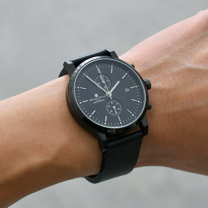 楽天市場 時計 メンズ シンプル クロノグラフ腕時計 本革ベルト 腕時計 シンプル プレゼントにもおすすめ 16 ブラックf Dcollection