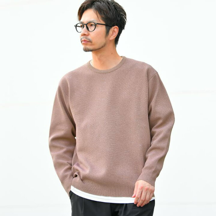 楽天市場 アウトレット商品の為 返品交換不可 ニット メンズ テックリブ 長袖クルーネックニットセーター ウォッシャブルニット 毛玉防止 洗濯速乾 自宅で洗える 無地 秋服 冬服 長袖 Tn1754 全4色xs Xl Dcollection