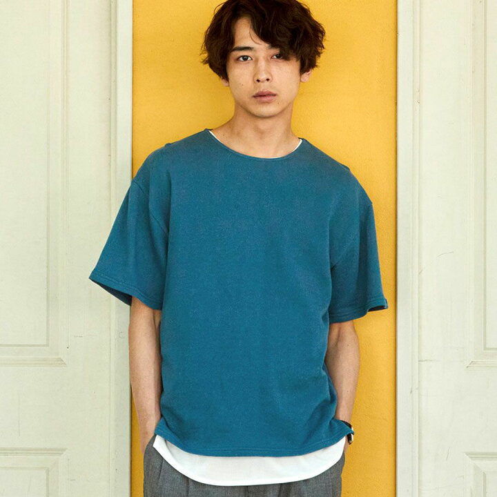 楽天市場 Outlet 返品交換不可 麻混リラックスtシャツ Tシャツ メンズ 綿麻ラフゲージtシャツ トップス 半袖 夏 セール シンプル 着心地バツグン 柔らかな肌触り 涼しい コットン 無地 夏服 Tt1371 ブルーs Xl Dcollection