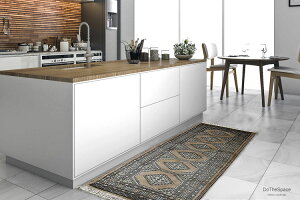 パキスタン段通ランナーサイズ 《 PR32-1802 65×180cm ベージュ 》手織り緞通 ウール100%  ギフト対応 希少ランナーサイズ ジャルダデザイン