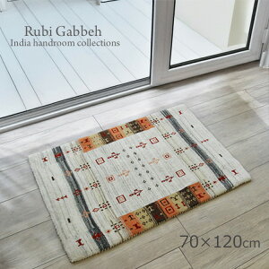 Mbx _eCXg Rubi Gabbeh IndiaD茺փ}bg sMby RFS0048 India hundroom փ}bg@70×120cm@tMV E[100