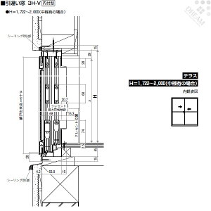 楽天市場 Ykk アルミサッシ 引き違い窓 テラスタイプ Ykkap 簡易限定サッシ 3h V 単板ガラス 内付型 呼称 W1694 H1816mm 引違い 窓 サッシ Diy リフォームおたすけdiy楽天市場店