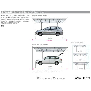 楽天市場 6月はエントリーでp10倍 カーポート 2台駐車場 リクシル ネスカr 2台用 基本 54 50型 W5442 L4980 ポリカーボネート屋根材 車庫 ガレージ 本体 旧ネスカrワイド リフォームおたすけdiy楽天市場店