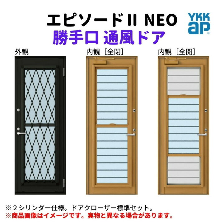 楽天市場】勝手口 通風ドア 半外付 06020 エピソード2 NEO W640 
