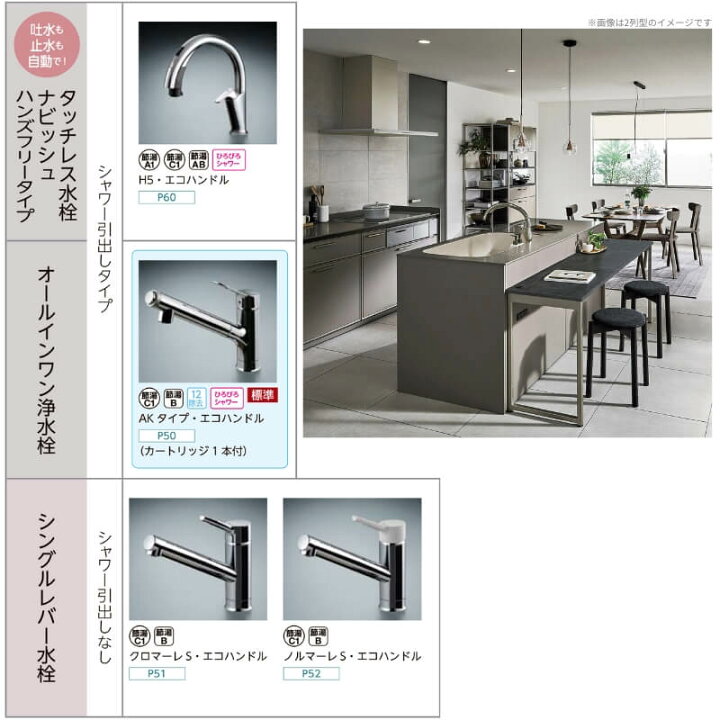 楽天市場】システムキッチン リクシル ノクト 壁付I型 W2850mm 基本 