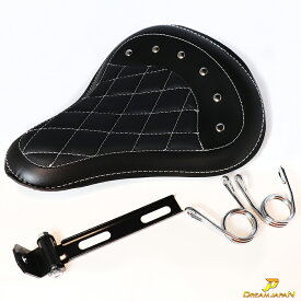 『ソロシート』 バイクバイク ソロシート シングルシート 【スタッズシート】 型番：b102 金具付き 合皮/汎用/ チョッパー / ドラッグスター ビラーゴ SR TW マグナ 【Dream-Japan】