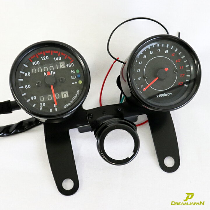 楽天市場 バイク スピードメーター 機械式 汎用 60mmバイク メーター タコメーター オートバイ カスタムパーツ 電気式 Led 夜 夜間 電気式タコメーター 機械式スピードメーターセット カスタム バイクパーツ 黒 ブラック おしゃれ シンプル モンキー ビラーゴ Sr Ftr