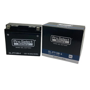 バイク バッテリー ドラッグスター / YZF / FZ400 /Pro Select Battery GL-PT12B-4(YT12B-BS/GT12B-4 互換)(ジェルタイプ 液入り充電済み)【取り寄せ】