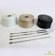 バイク・車用 マフラーガード 耐熱 テープ 布1200℃ グラスファイバー 50mm×10m （ベージュ・黒・ホワイ…
