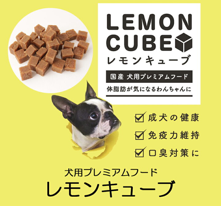 楽天市場 ドッグフード 犬用おやつ 国産 無添加 レモンキューブ 100g X 10袋セット 犬 体臭 口臭 ダイエット 犬用 サプリメント 近畿大学と共同開発した国産プレミアムドッグフード 送料無料 ドリームリアライズ