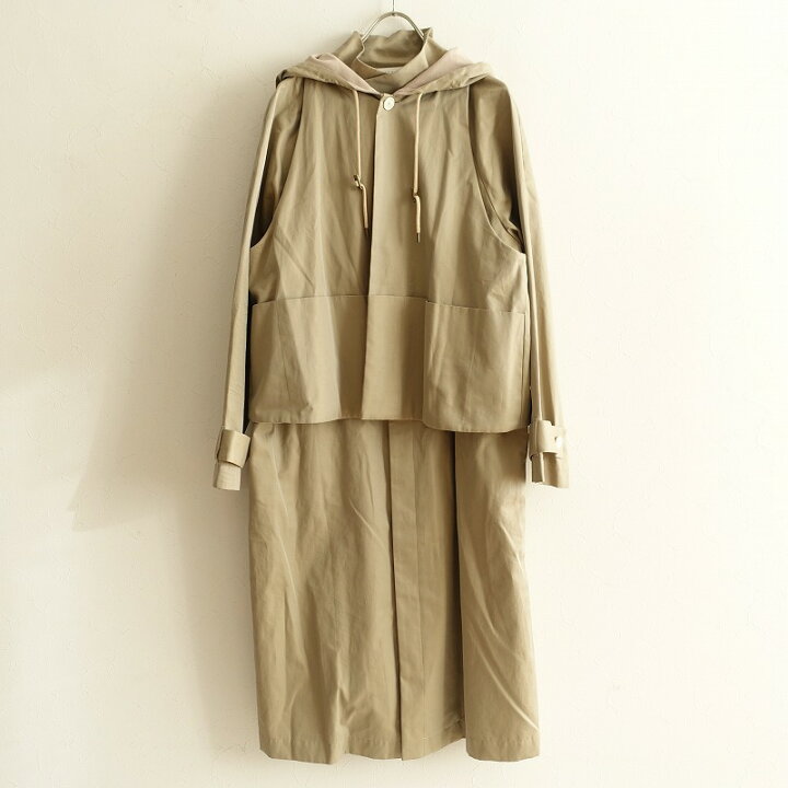 楽天市場】セヤ seya フード付きベストレイヤードコート S【中古  