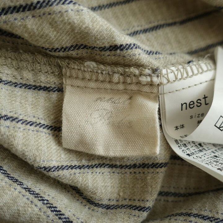 楽天市場】ネストローブ nest Robe コットンリネンストライプシャツ F 