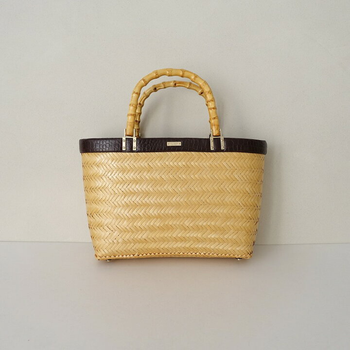 楽天市場】ケイトスペード kate spade レザー使い 竹かごバッグ【中古  