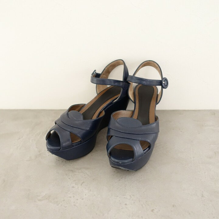 楽天市場】マルニ MARNI レザーアンクルストラップサンダル 38/24 38 