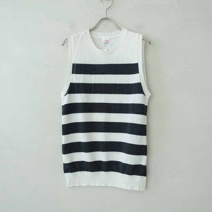 【美品】 イージーニット EASY KNIT ノースリーブボーダーニットプルオーバー M【中古】【11F12】【高価買取中】 | ブランド古着買取drop