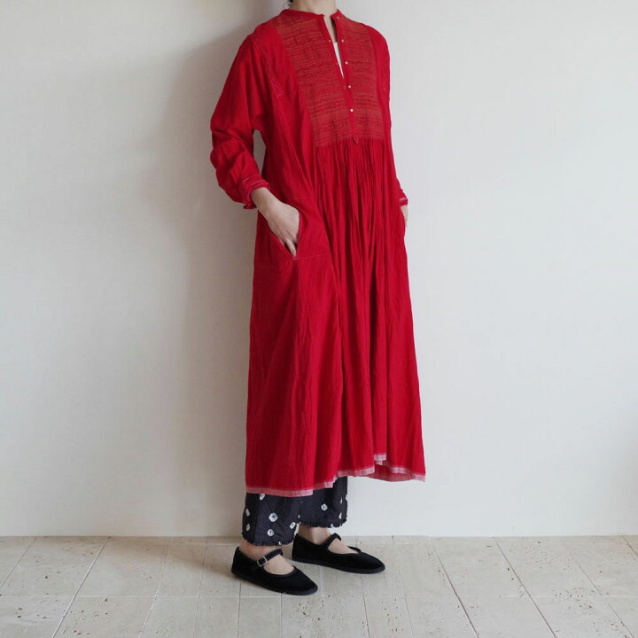 楽天市場】【新品】 インジリ injiri ミシンステッチワンピース(RED) M  