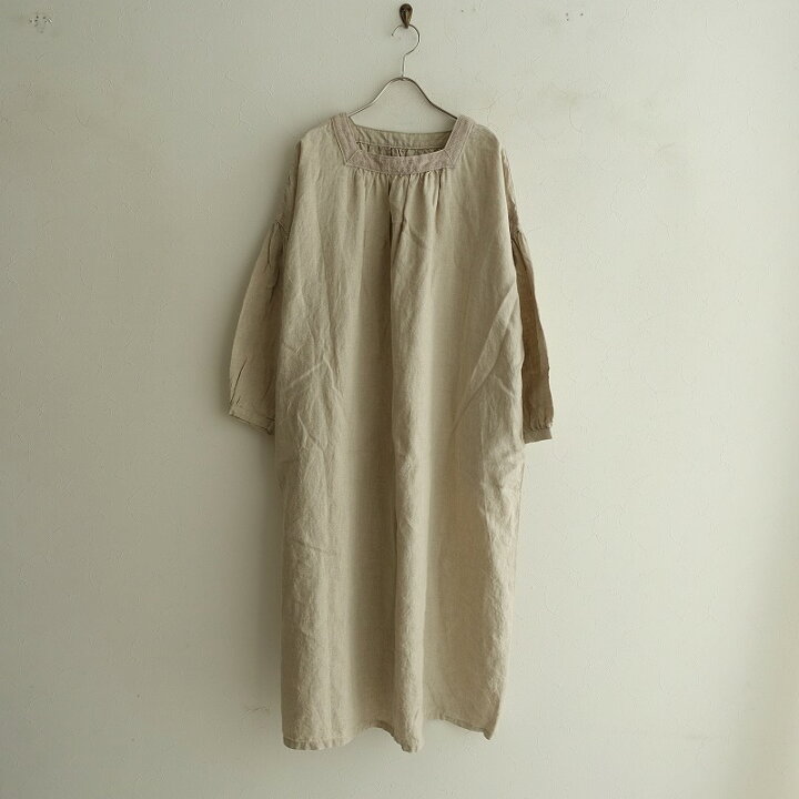 楽天市場】ネストローブ nest Robe リネンテープ装飾スクエアネック  