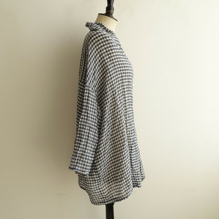 楽天市場】ネストローブ nest Robe コットンシルク混ギンガムチェック 