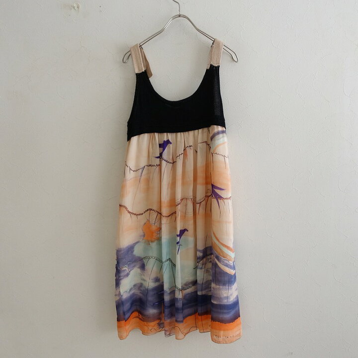 楽天市場】ツモリチサト TSUMORI CHISATO ニット使いシルクシフォン 
