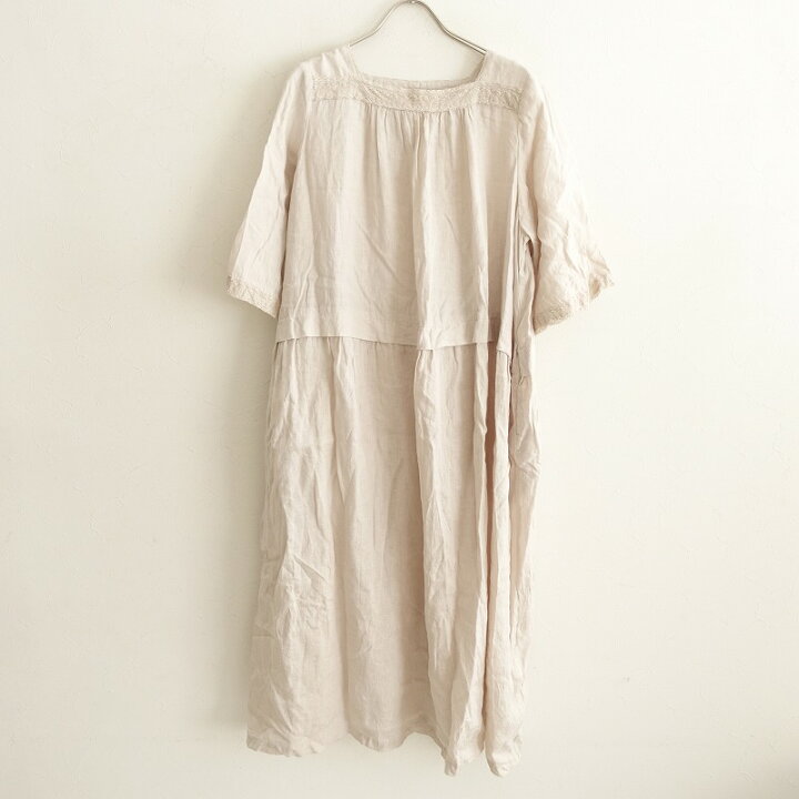 楽天市場】ネストローブ nest Robe レース付きリネンワンピース F 