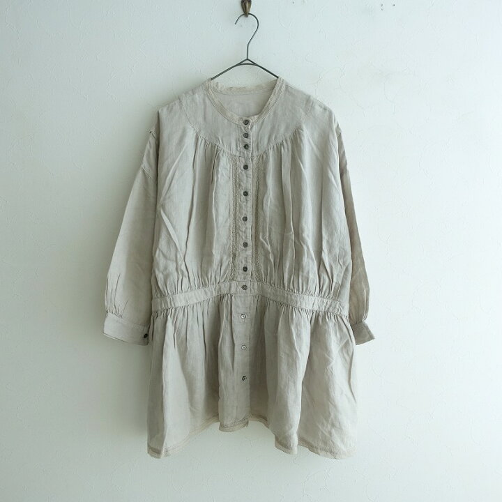 ネストローブ トーションレース リネン チュニック ブラウス 