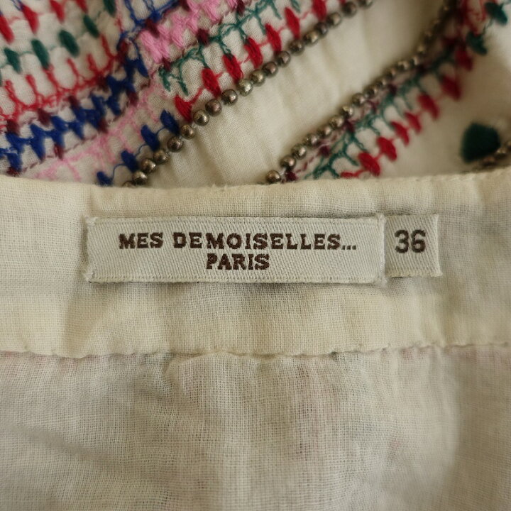 楽天市場】メドモアゼル MES DEMOISELLES... 刺繍ビーズ付きギャザー 